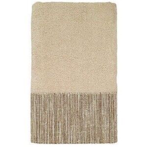 Avanti Brentwood Hand Towels Bathroom Beige Jacquard Border 30x16" Set of 2